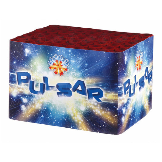 Batteria di fuochi d'artificio Pulsar da 63 colpi calibro 20mm ideale per matrimonio, compleanno, capodanno, ferragosto