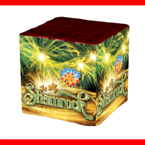 Batteria di fuochi d'artificio Shamrock da 25 colpi calibro 25mm ideale per compleanno, capodanno, ferragosto