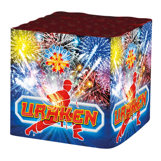 Batteria di fuochi d'artificio Uraken da 21 colpi calibro 30mm ideale per matrimonio, compleanno, capodanno, ferragosto