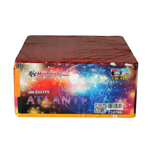 Batteria di fuochi d'artificio Atlante da 100 colpi calibro 20mm ideale per compleanno, capodanno, ferragosto
