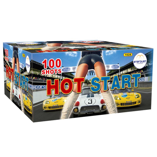 Batteria di fuochi d'artificio Hot Start da 100 colpi calibro 20mm ideale per matrimonio, compleanno, capodanno, ferragosto