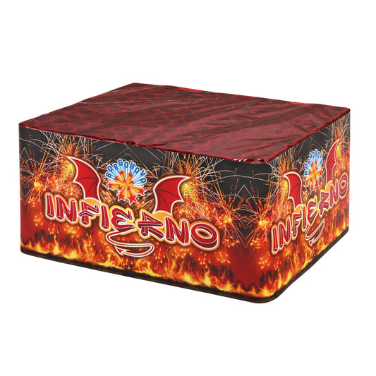 Batteria di fuochi d'artificio Inferno da 100 colpi calibro 18mm ideale per matrimonio, compleanno, capodanno, ferragosto