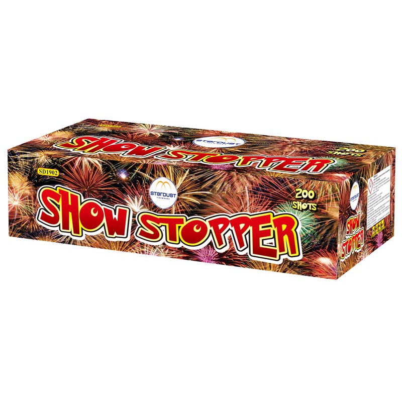 Showstopper - Stardust - Batteria compound di fuochi d'artificio composta in tutto da 200 colpi calibro 20mm. In questo sp...