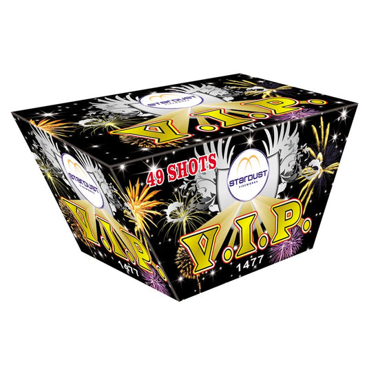 Batteria di fuochi d'artificio V.I.P. da 49 colpi calibro 20mm ideale per compleanno, capodanno, ferragosto