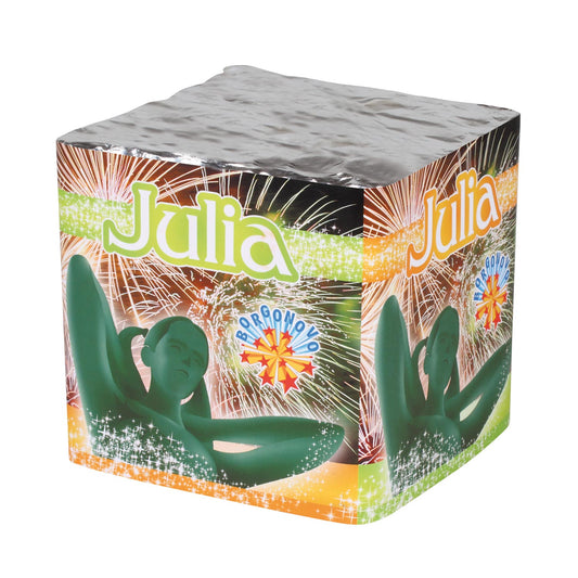 Batteria di fuochi d'artificio Julia da 25 colpi calibro 25mm ideale per matrimonio, compleanno, capodanno, ferragosto