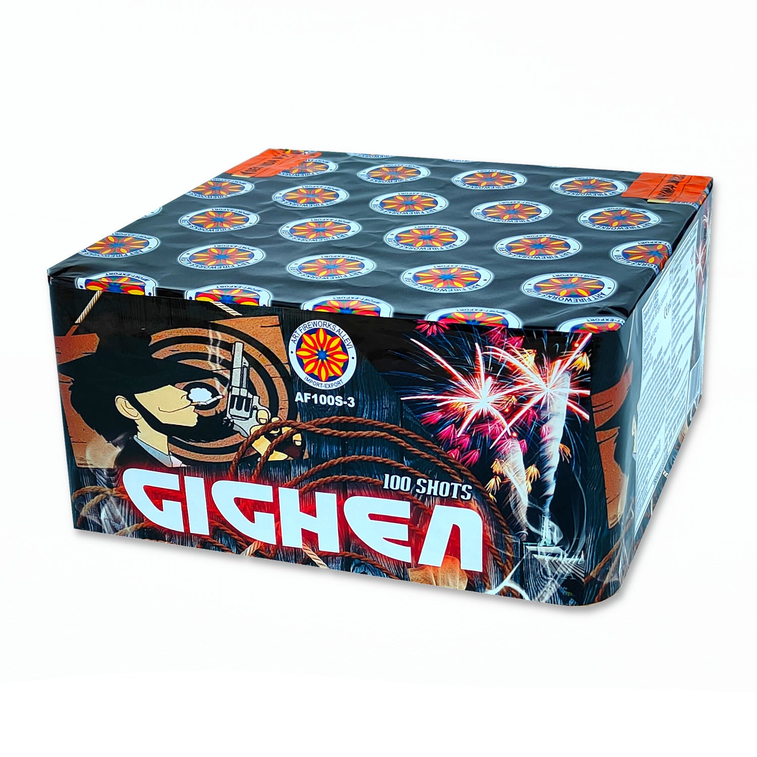 Gighen - Allevi - Spettacolo pirotecnico con peonie colorate accompagnate da stelle flash e fragorosi cracker.
