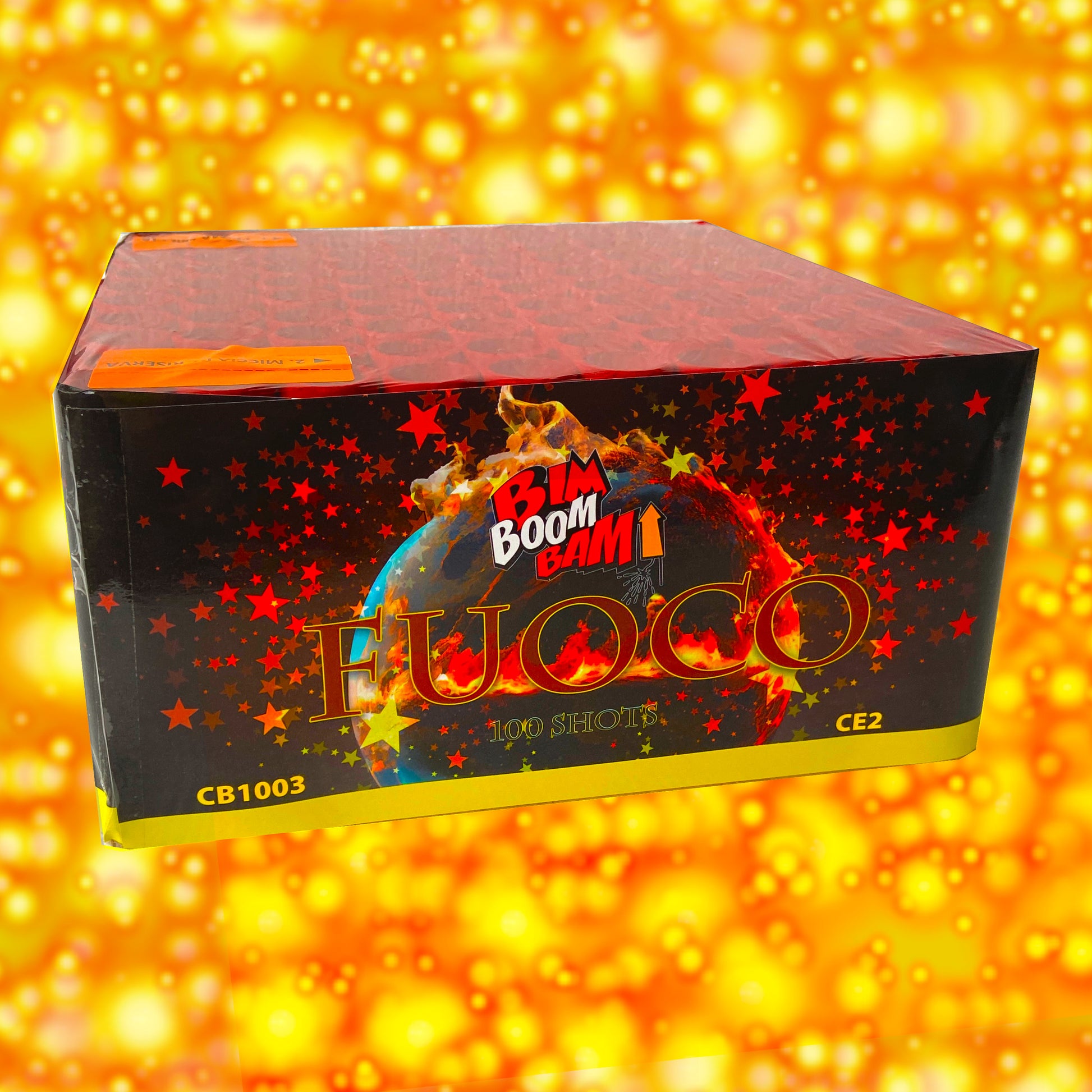 Fuoco - BimBoomBam - Bellissima batteria 100 colpi composta da una grande varietà di effetti come: salici oro, stelle ...