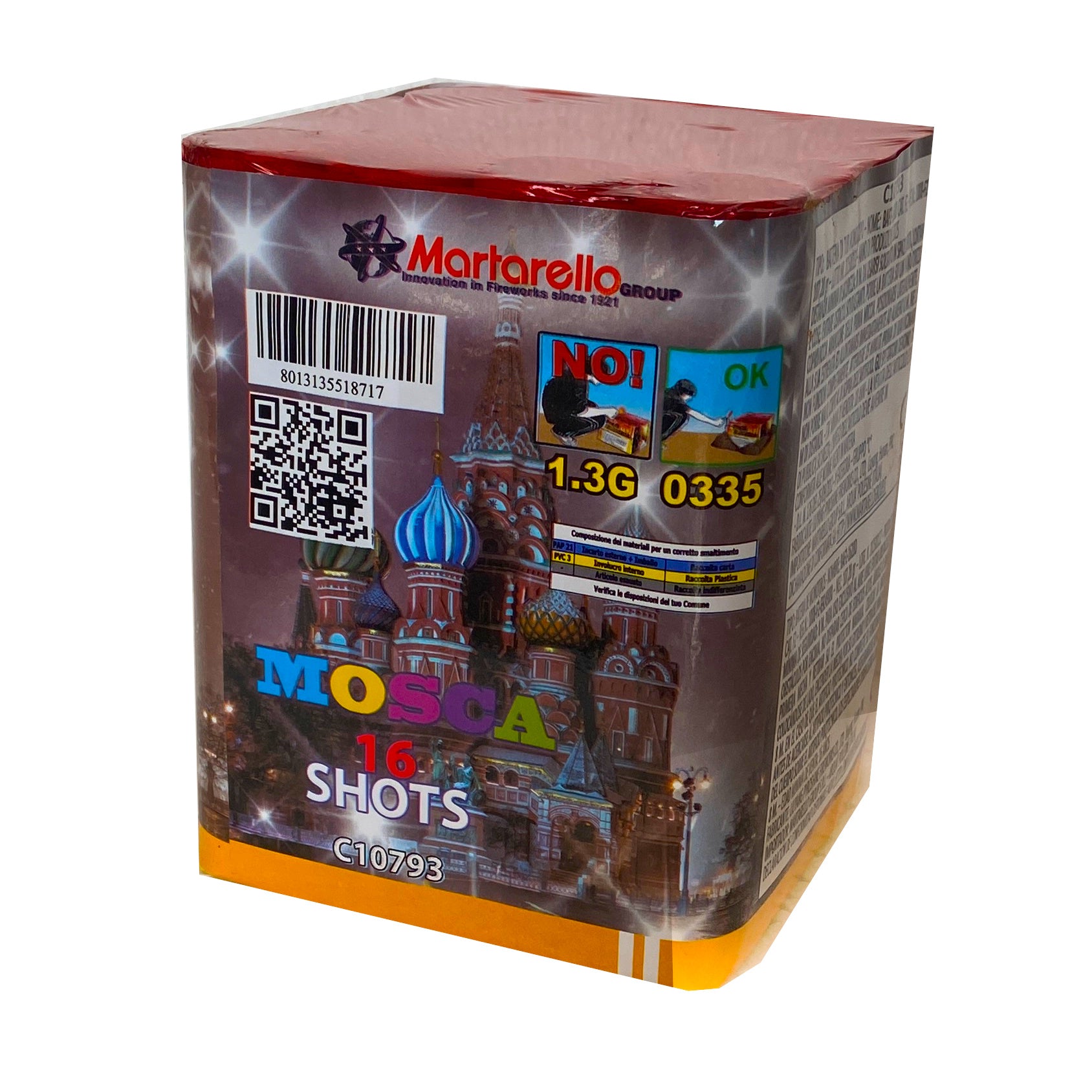 Mosca - Martarello - Batteria pirotecnica molto elegante con crisantemi argento e un festoso gran finale crackling che...