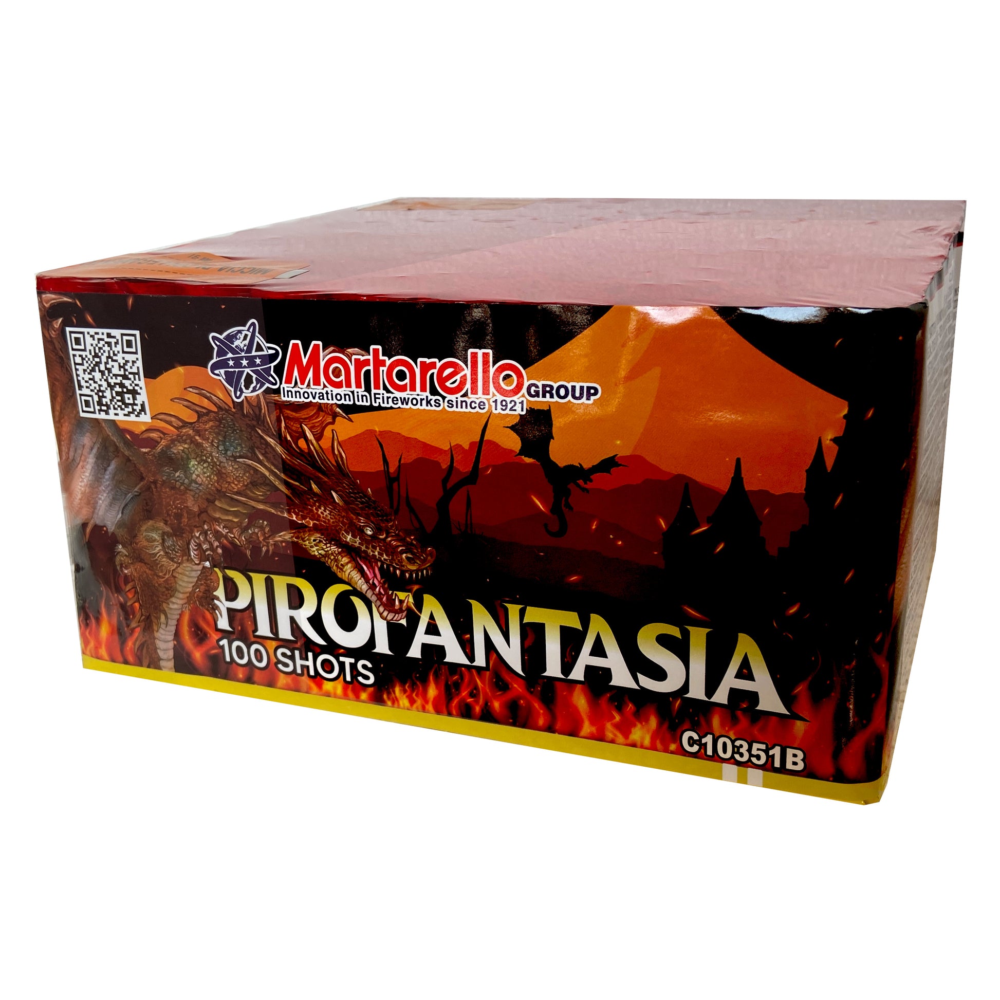 Pirofantasia 100 - Martarello - Festosa batteria 100 colpi a base di salici dorati con stelle colorate accompagnati da un fondo d...