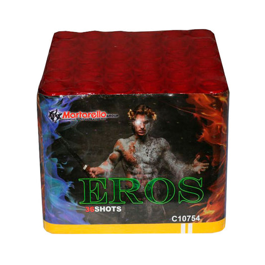 Batteria di fuochi d'artificio Eros da 36 colpi calibro 20mm ideale per compleanno, capodanno, ferragosto