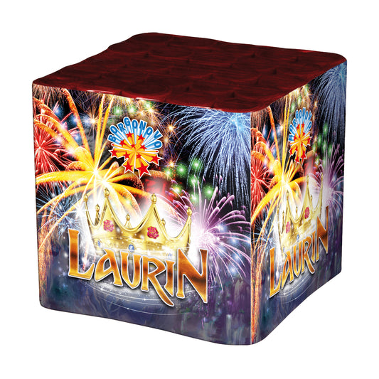 Batteria di fuochi d'artificio Laurin da 25 colpi calibro 30mm ideale per compleanno, capodanno, ferragosto