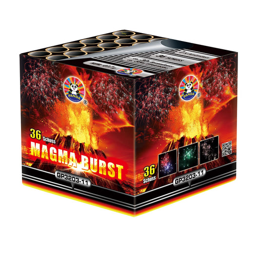 Batteria di fuochi d'artificio Magma Burst da 36 colpi calibro 25mm ideale per matrimonio, compleanno, capodanno, ferragosto
