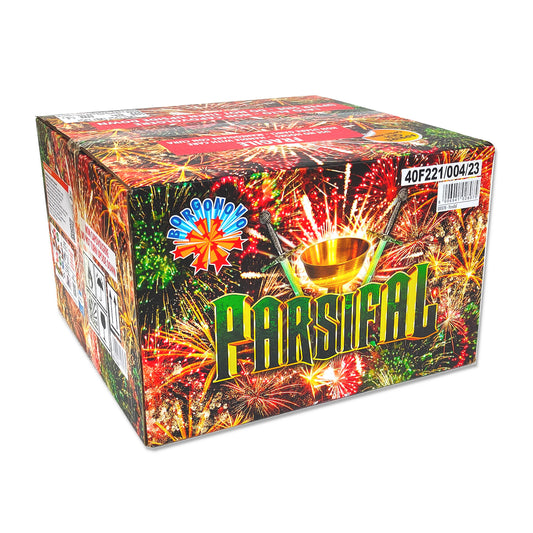 Batteria di fuochi d'artificio Parsifal da 100 colpi calibro 30mm ideale per matrimonio, compleanno, capodanno, ferragosto