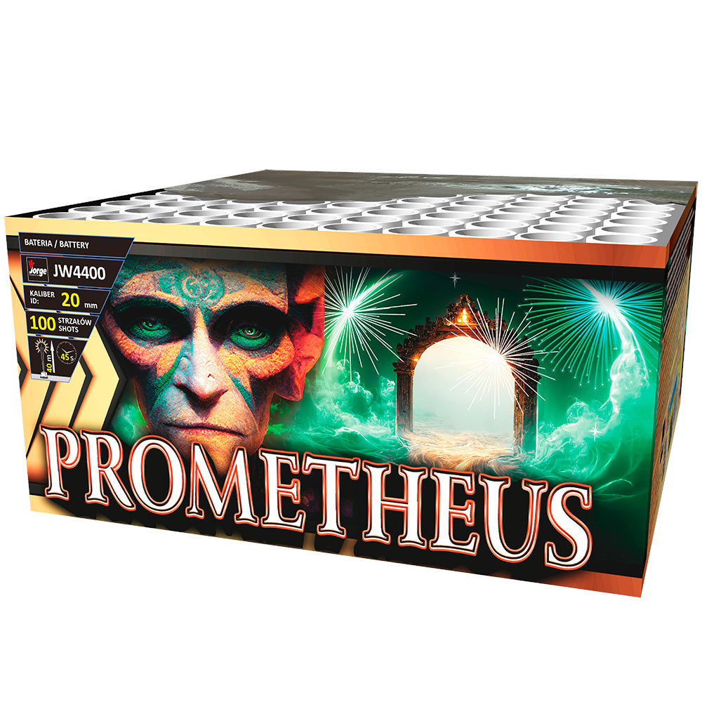 Prometheus - Jorge - Bellissima batteria pirotecnica di glitter bianchi e rossi, corone broccate colorate con cracklin...