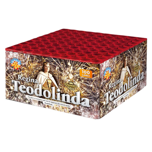 Batteria di fuochi d'artificio Teodolinda da 100 colpi calibro 18mm ideale per compleanno, capodanno, ferragosto