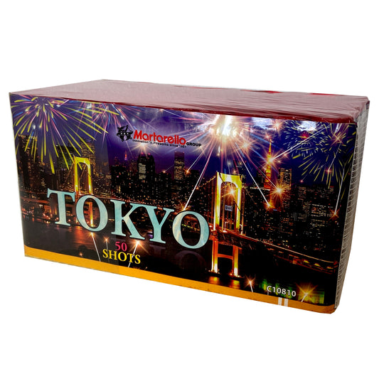 Batteria di fuochi d'artificio Tokyo da 50 colpi calibro 20mm ideale per matrimonio, compleanno, capodanno, ferragosto