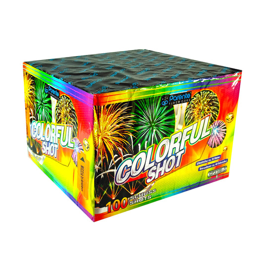 Batteria di fuochi d'artificio Colorfull Show da 100 colpi calibro 20mm ideale per matrimonio, compleanno, capodanno, ferragosto