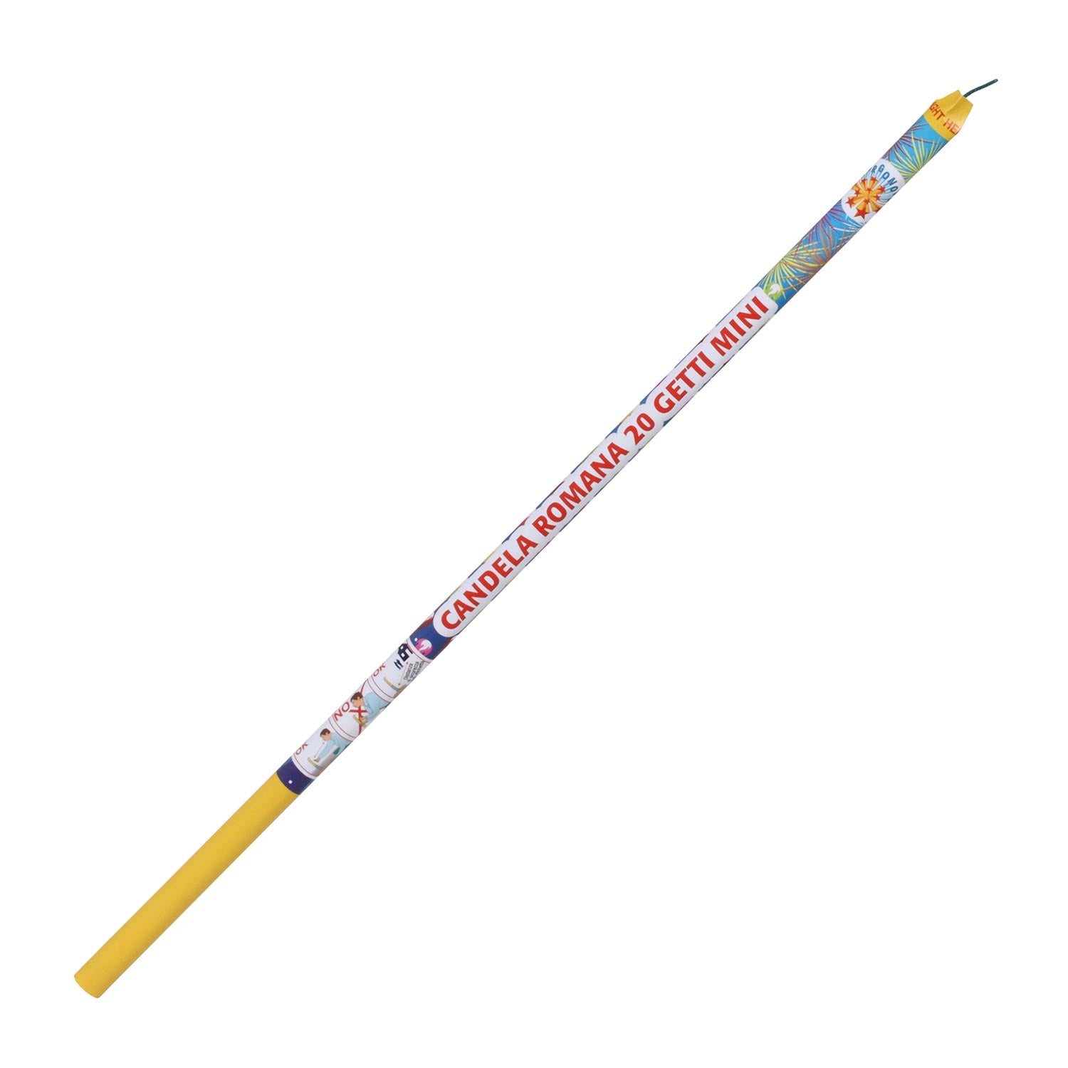 C.R. 20 Getti (20pz) - Borgonovo - Candela romana che spara in sequenza 20  comete colorate con scia argento.
