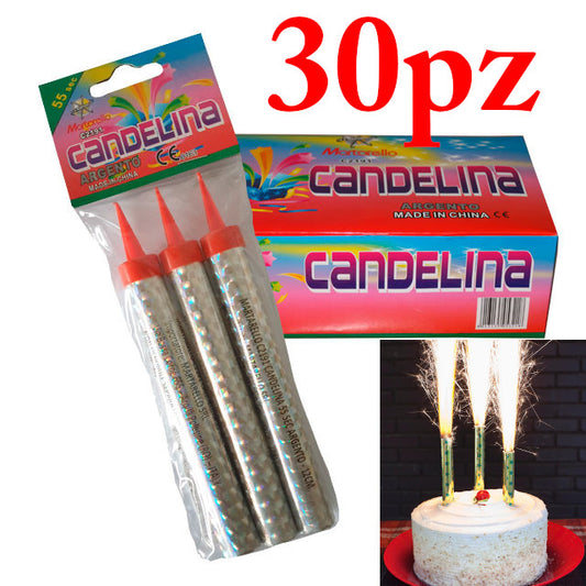 Candelina Argento C2191 (30pz) ideale per capodanno