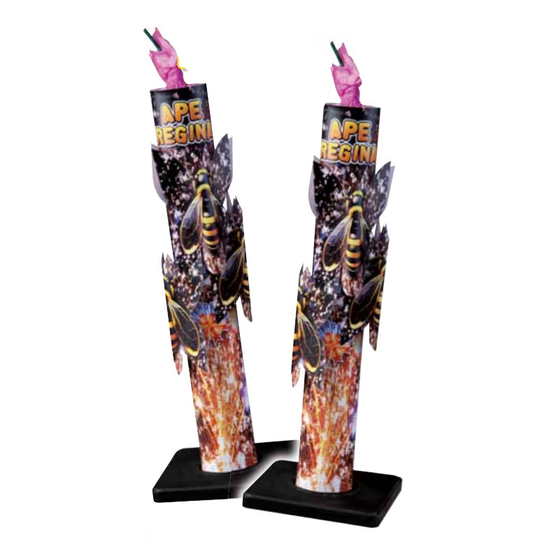 Ape Regina (2pz) - Borgonovo - Fontana pirotecnica multicolore con 3 fischi. Molto divertente e chiassosa.