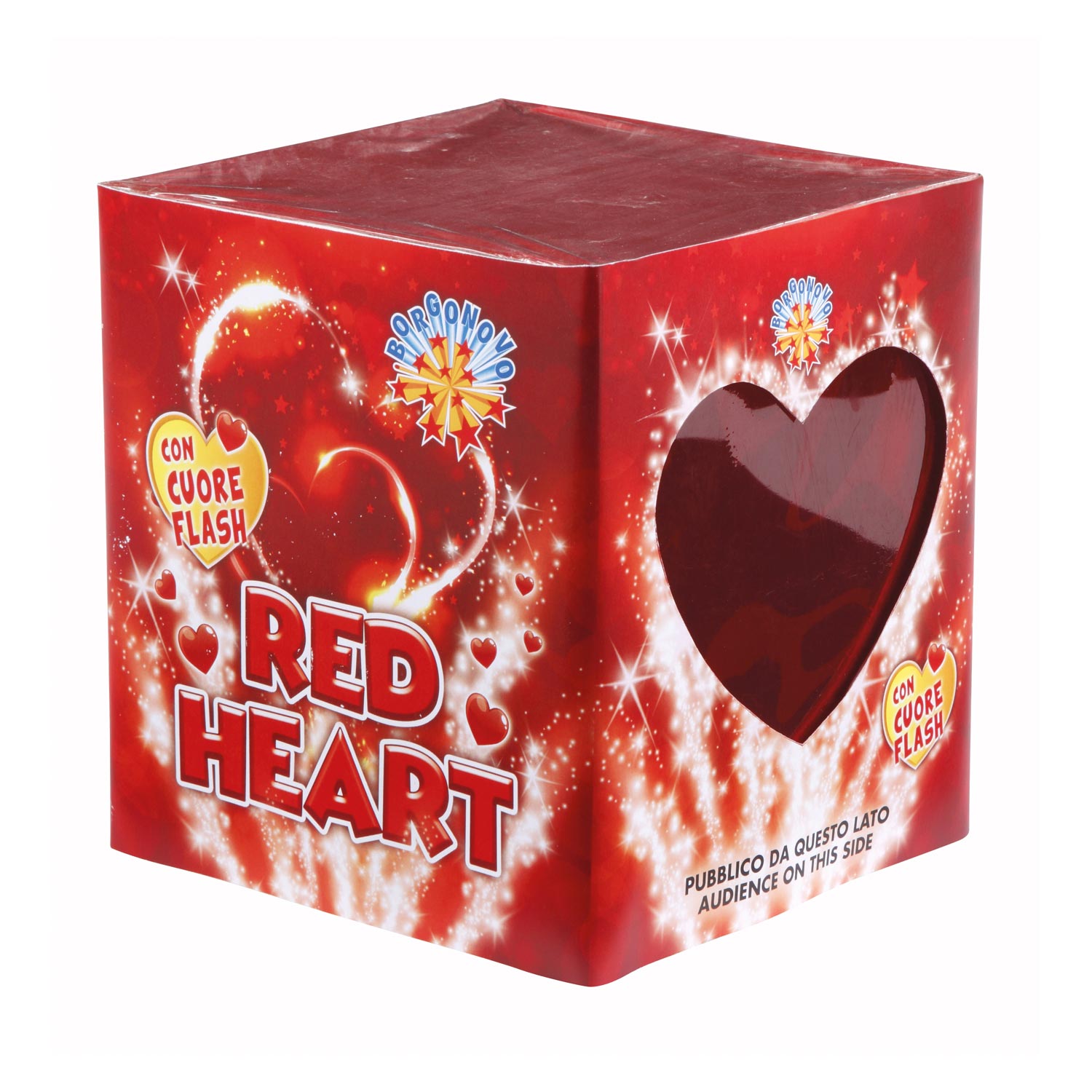 Red Heart - Borgonovo - Spettacolo di 4 fontane pirotecniche rosso e argento con bengala lampeggiante che accende il lato...