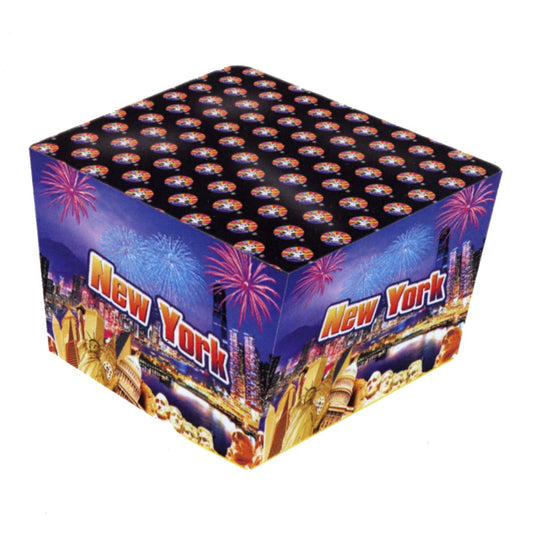 Batteria di fuochi d'artificio New York da 25 colpi calibro 30mm ideale per matrimonio, compleanno, capodanno, ferragosto