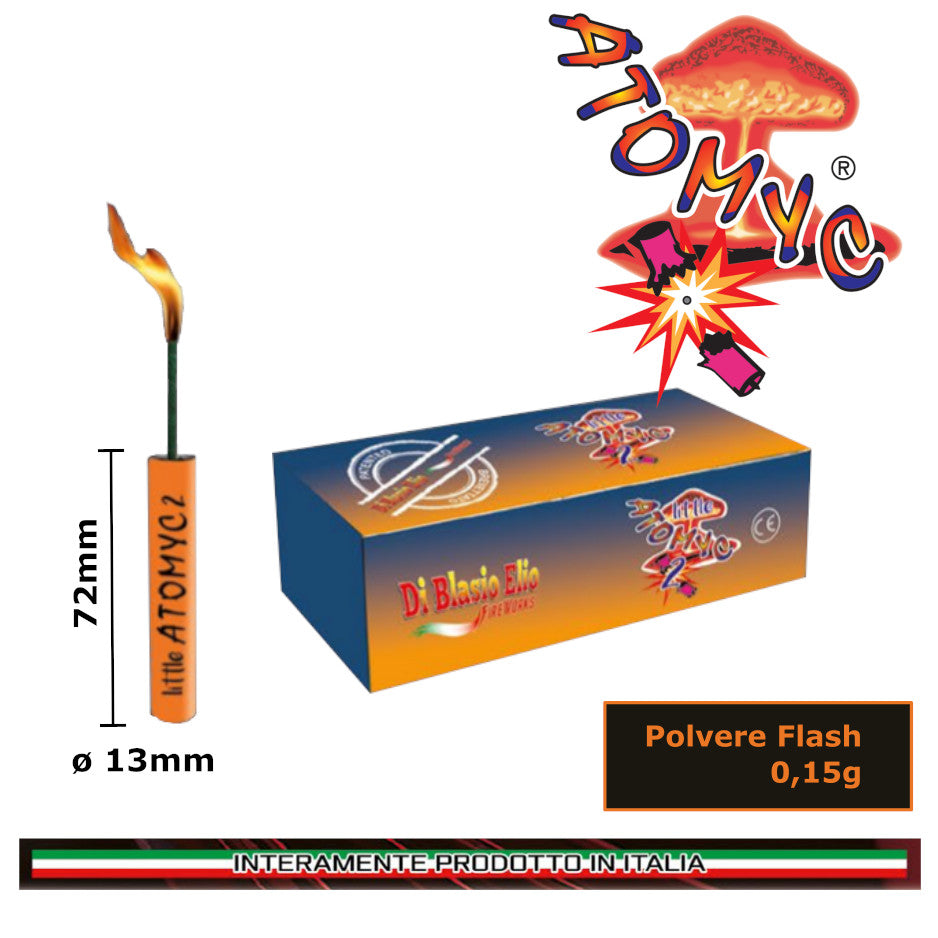 Little Atomyc 2 (30pz) - Di Blasio Elio Fireworks - Un classico della storica ditta Di Blasio Elio Fireworks. Petardo con miccia della serie Cobra co...