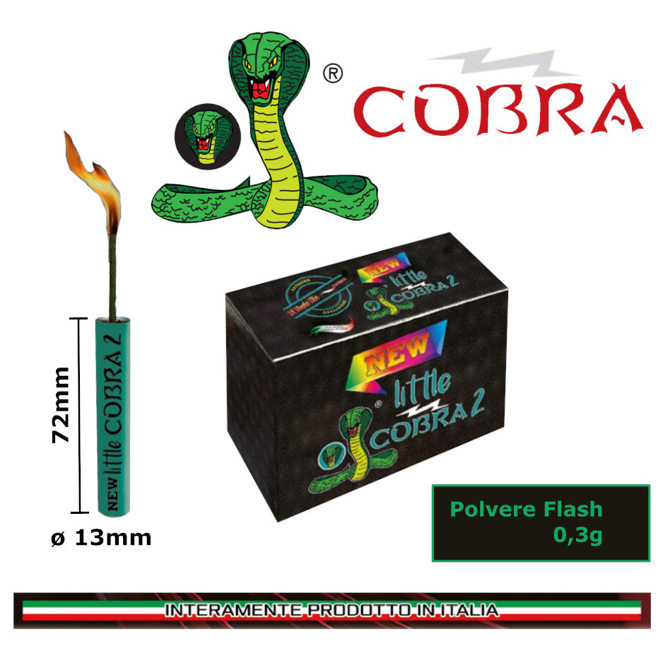 New Little Cobra 2 (20pz) - Di Blasio Elio Fireworks - Il nuovo nato della storica ditta Di Blasio Elio Fireworks. Petardo con miccia della serie Cobra ...