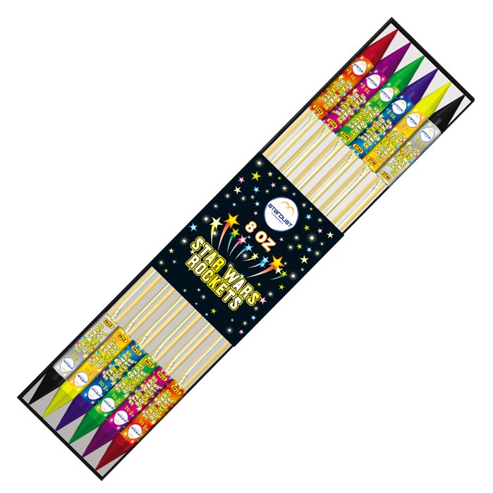 Razzi Star Wars (12pz) - Stardust - Busta di razzi assortiti con scia oro ed effetti misti.