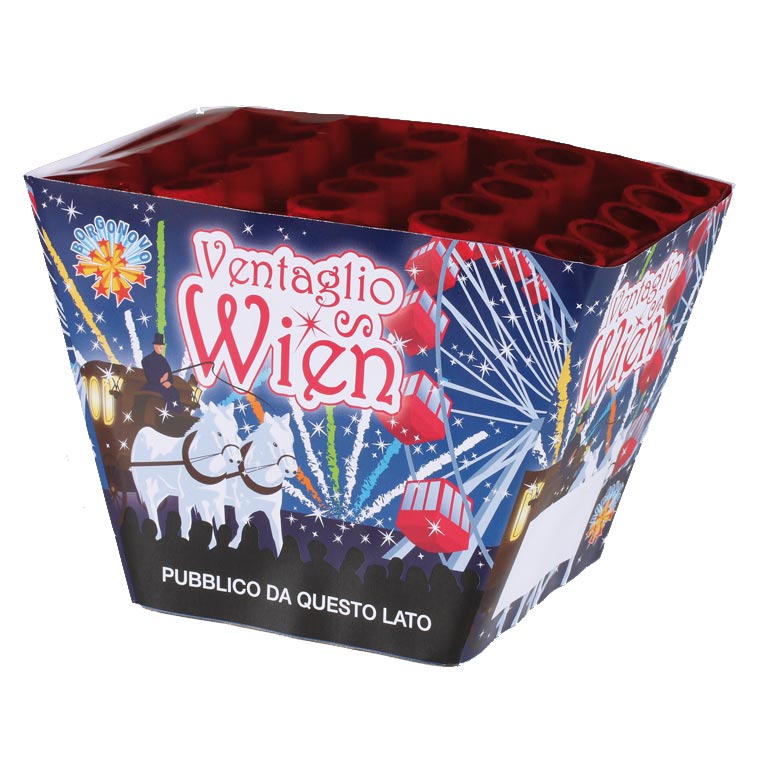 Ventaglio Wien - Borgonovo - Batteria a ventaglio che lancia in sequenza bellissime comete di colori assortiti (rosso,verde,vi...