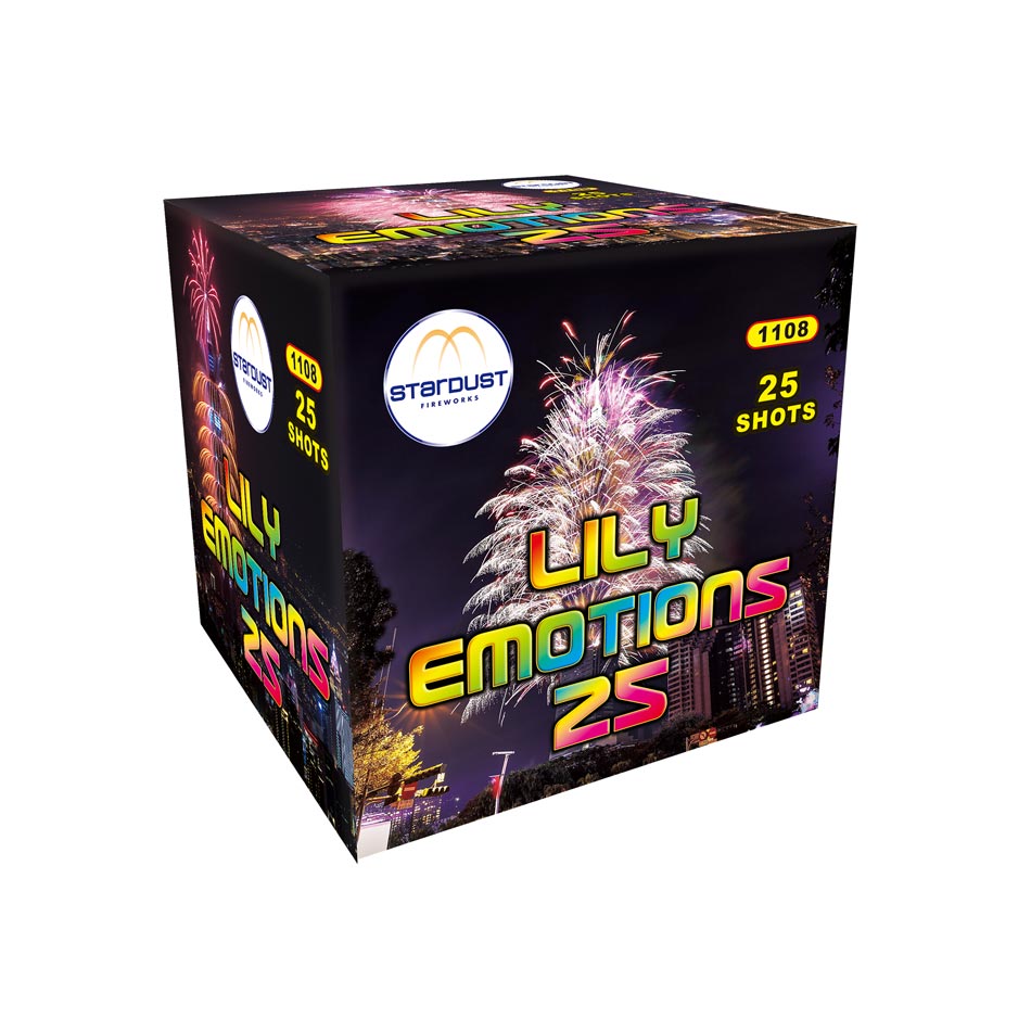 Lily Emotions 25 - Stardust - Batteria pirotecnica coloratissima e luccicante, infatti con le sue peonie multicolore abbinate a...