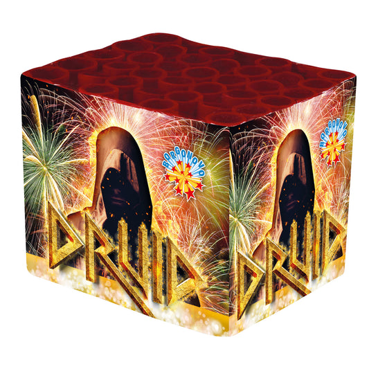 Batteria di fuochi d'artificio Druid da 35 colpi calibro 25-30mm ideale per matrimonio, compleanno, capodanno, ferragosto