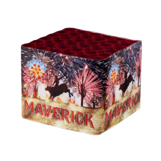 Batteria di fuochi d'artificio Maverick da 36 colpi calibro 20mm ideale per compleanno, capodanno, ferragosto