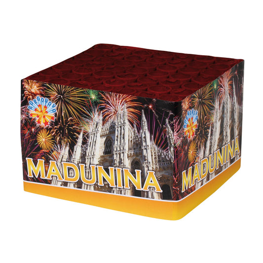 Batteria di fuochi d'artificio Madunina da 49 colpi calibro 22mm ideale per matrimonio, compleanno, capodanno, ferragosto