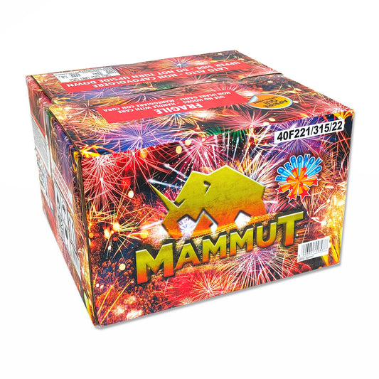 Batteria di fuochi d'artificio Mammut da 100 colpi calibro 30mm ideale per matrimonio, compleanno, capodanno, ferragosto