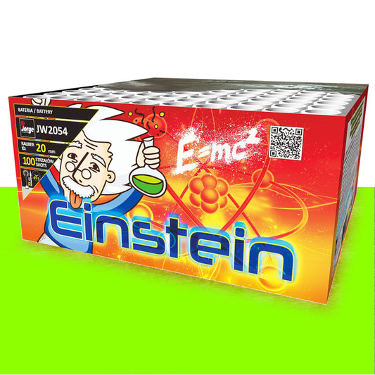 Batteria di fuochi d'artificio Einstein da 100 colpi calibro 20mm ideale per matrimonio, compleanno, capodanno, ferragosto