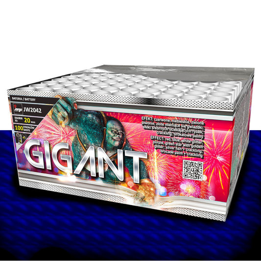 Batteria di fuochi d'artificio Gigant da 100 colpi calibro 20mm ideale per matrimonio, compleanno, capodanno, ferragosto