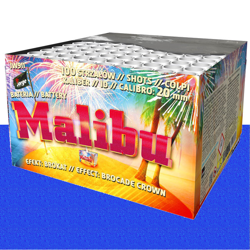 Malibu - Jorge - Bellissimo spettacolo pirotecnico composto interamente di corone broccate argento, davvero elegan...