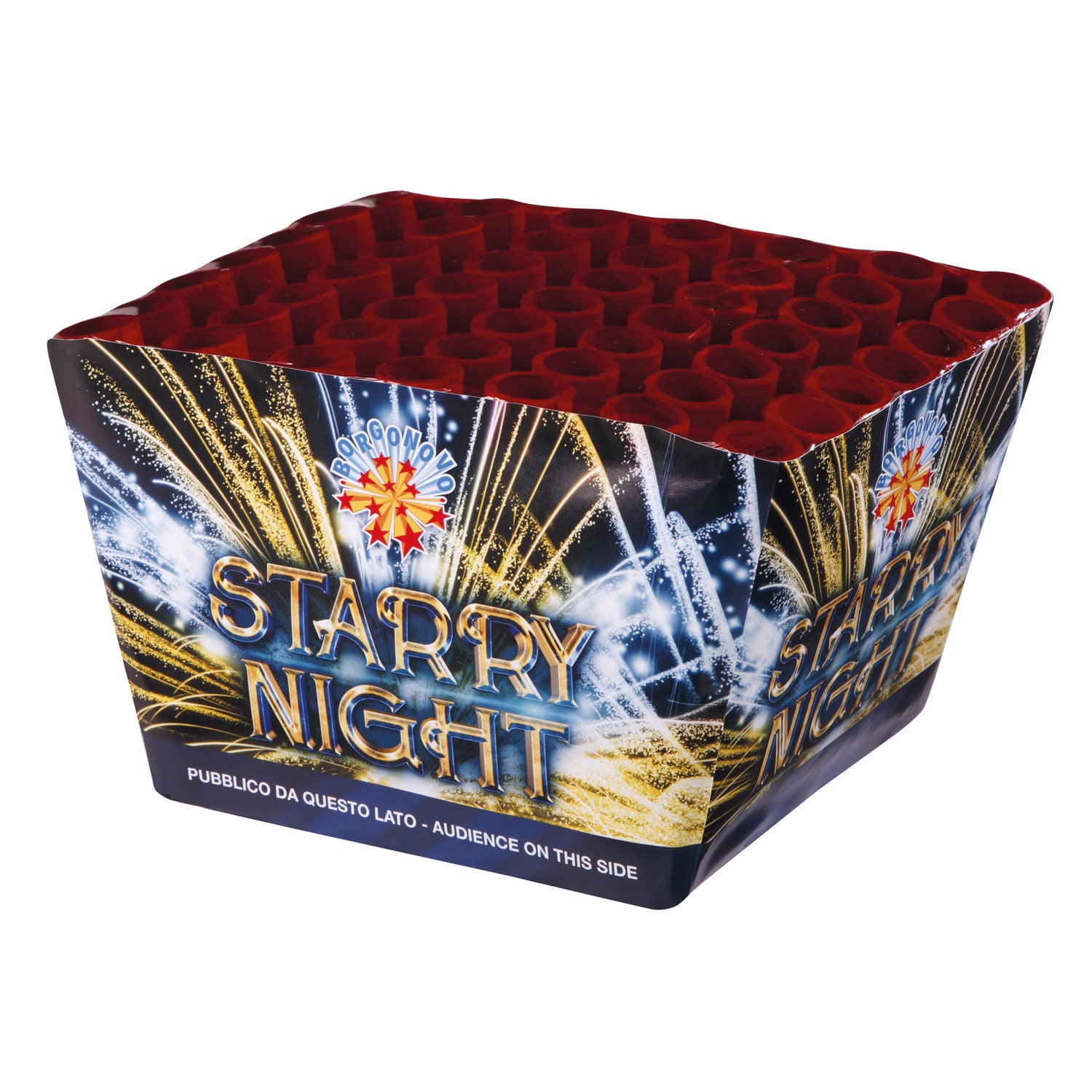 Starry Night - Borgonovo - Bellissima batteria a ventaglio di sbruffi oro broccato, blu e argento lampeggiante. Molto bella ...