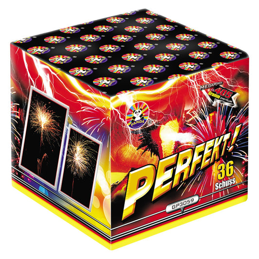 Batteria di fuochi d'artificio Perfekt! da 36 colpi calibro 25mm ideale per matrimonio, compleanno, capodanno, ferragosto