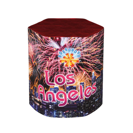 Batteria di fuochi d'artificio Los Angeles da 19 colpi calibro 25mm ideale per compleanno, capodanno, ferragosto