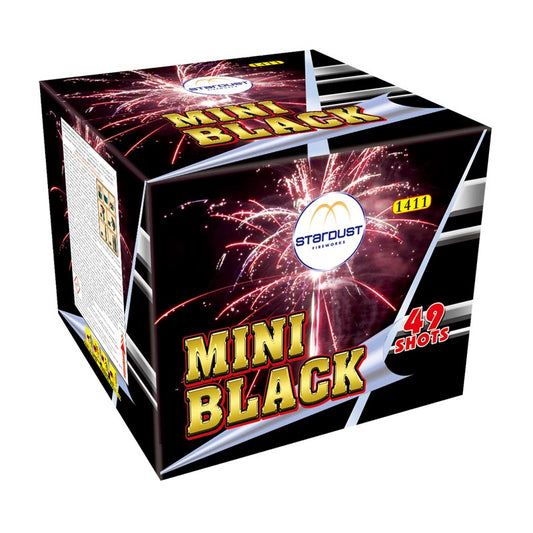 Batteria di fuochi d'artificio Mini Black da 49 colpi calibro 20mm ideale per compleanno, capodanno, ferragosto