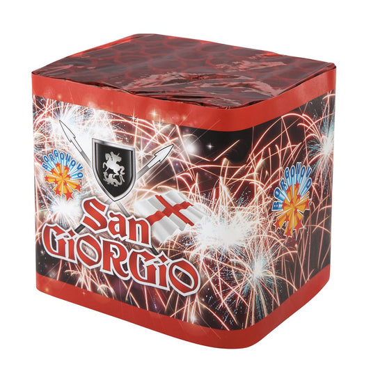 Batteria di fuochi d'artificio San Giorgio da 30 colpi calibro 25mm ideale per matrimonio, compleanno, capodanno, ferragosto