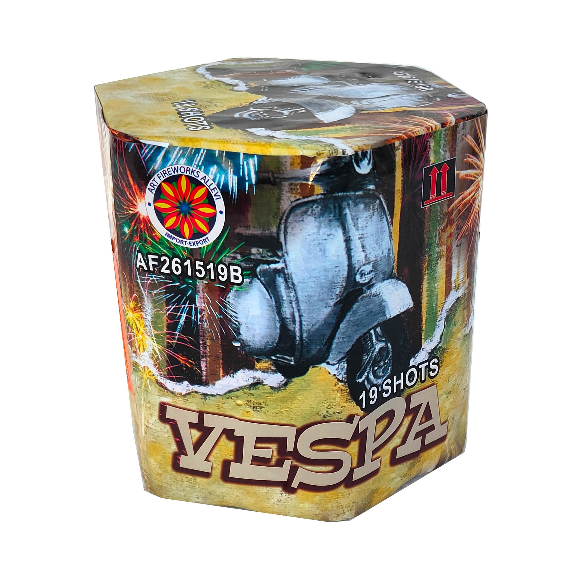 Vespa - Allevi - Bellissima batteria pirotecnica dai colpi molto spettacolari come i suoi salici oro carico con st...